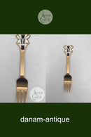 A. Michelsen Julekagegaffel 1991 I forgyldt Sterling Sølv med emalje