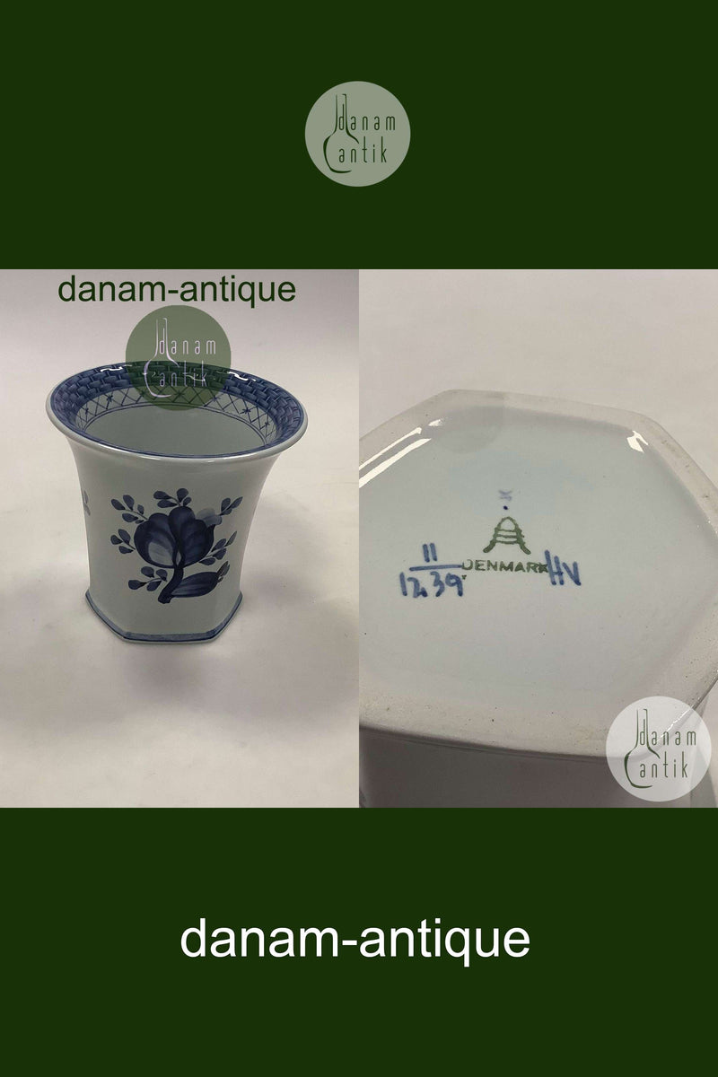 Royal Copenhagen / Aluminia Tranquebar, Blå Fajance Vase No 1239