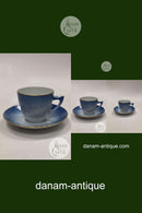 Royal Copenhagen / Bing Grøndahl Blå Tone med guld Kaffekop og Underkop No RC 072 og 073 og BG 102 / 305