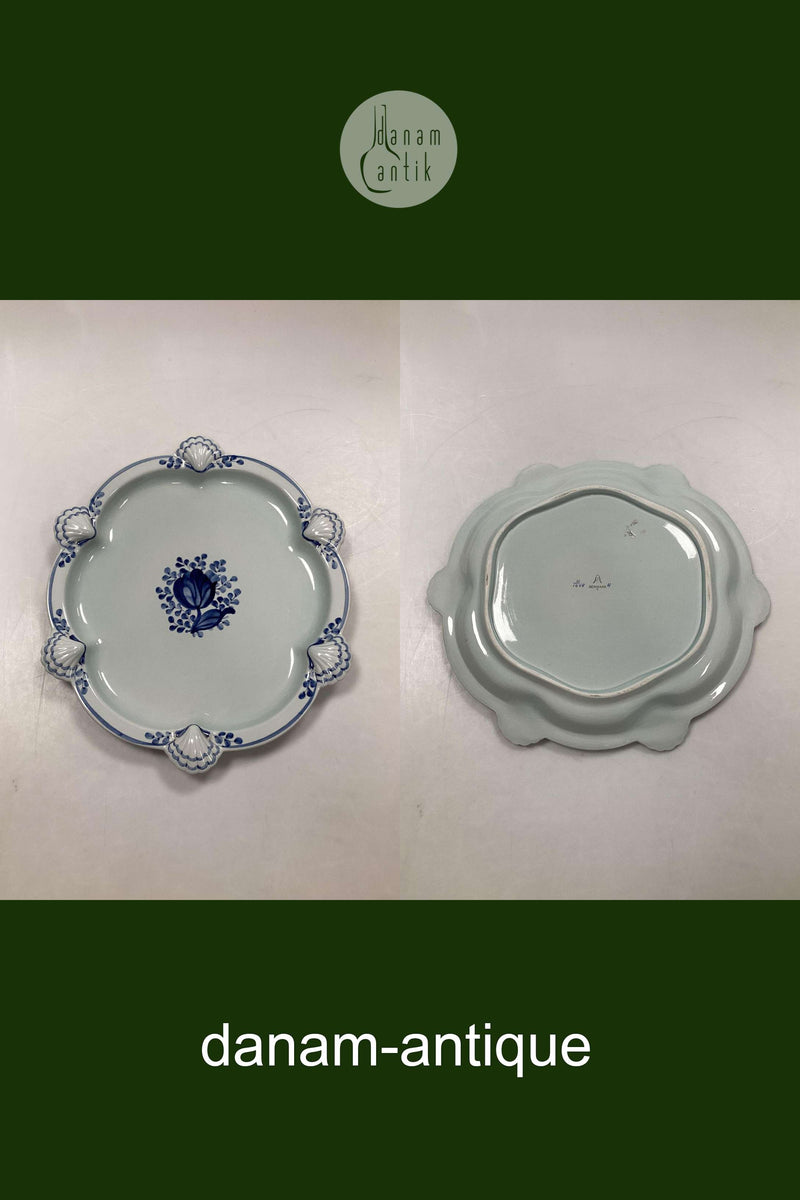 Royal Copenhagen/Aluminia Blå Tranquebar Fad med muslinger No 3044/1048