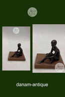 Royal Copenhagen S. G-Kelsey Bronze Figurine af Siddende Balletdanserinde fra 1975. No. 480/500