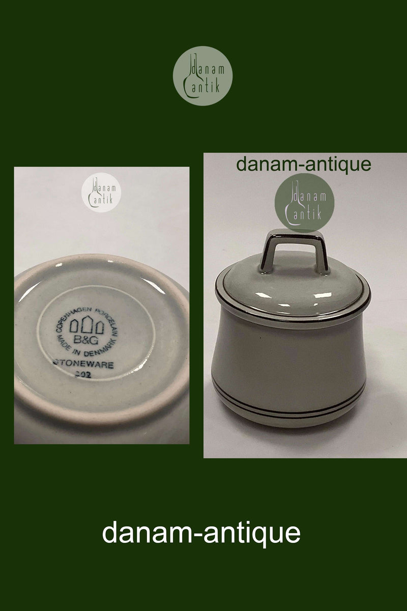 Bing og Grøndahl Stentøj Columbia Sukkerskål med Låg No 302