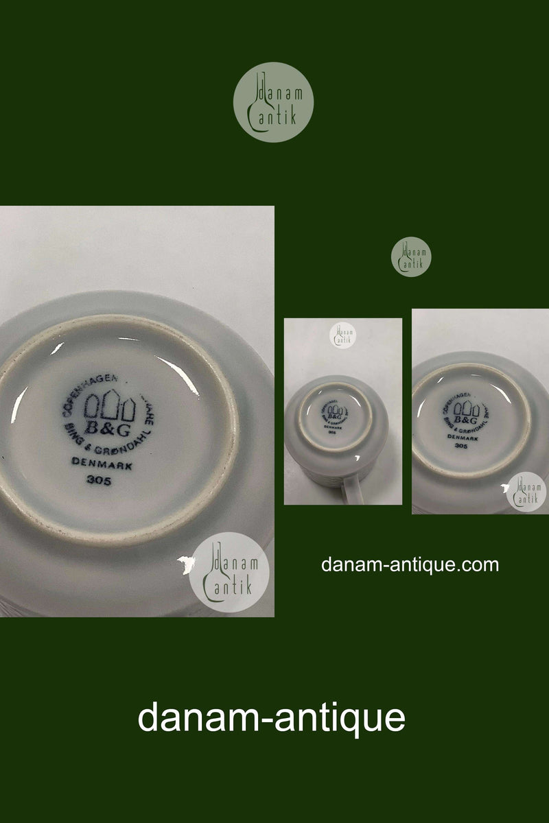 Bing和Grondahl/Kronjyden炻器白色糖果咖啡杯No 305