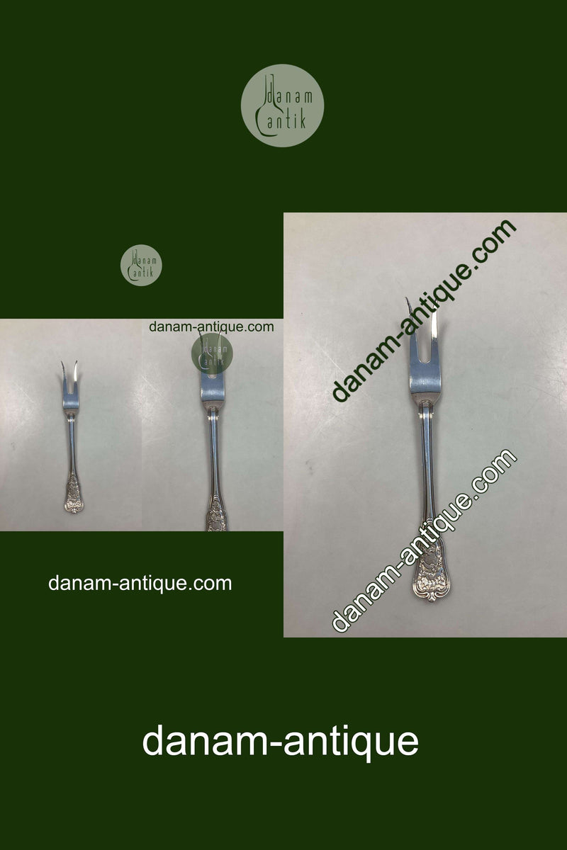 Georg Jensen Rosenborg Sølvplet Stegegaffel