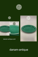 Royal Copenhagen Ursula oval Tallerken i Mørkegrøn No. 621