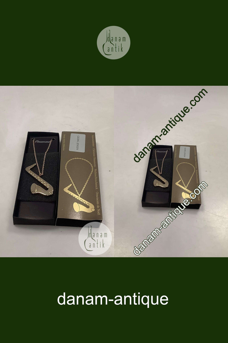 Georg Jensen Ornament Forgyldt Saxofon 1996  I original boks