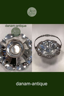 Flot Europæisk Sølvplet kurv med hank med blomster motiv