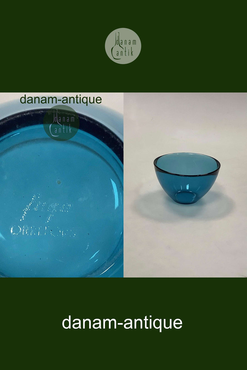 Orrefors Fuga Rund Glas Skål i blå Sverige