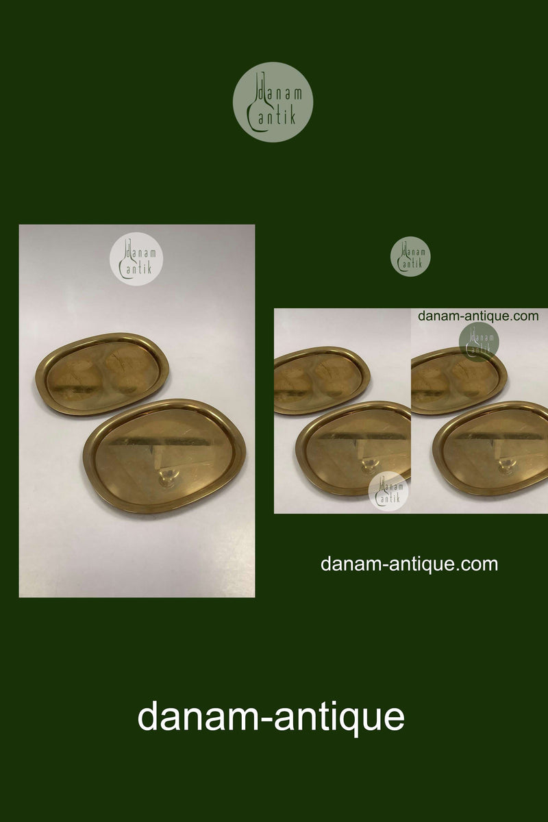 Georg Jensen Super Ellipse Tablett aus Messing von Piet Hein 24,7 cm x 18,8 cm