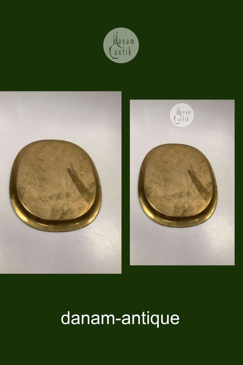 Georg Jensen Super Ellipse Tablett aus Messing von Piet Hein 32,1 cm x 24,6 cm