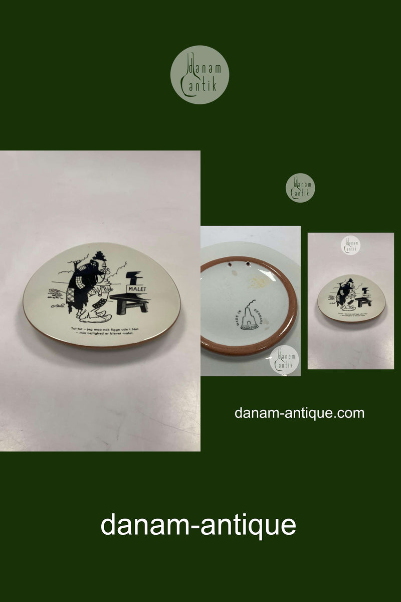 Knabstrup Platte med Storm P. Motiv og Vers