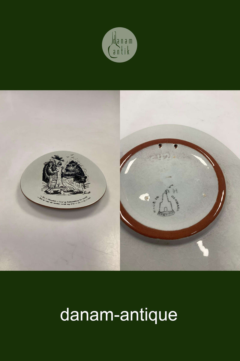 Knabstrup Platte med Storm P. Motiv og Vers