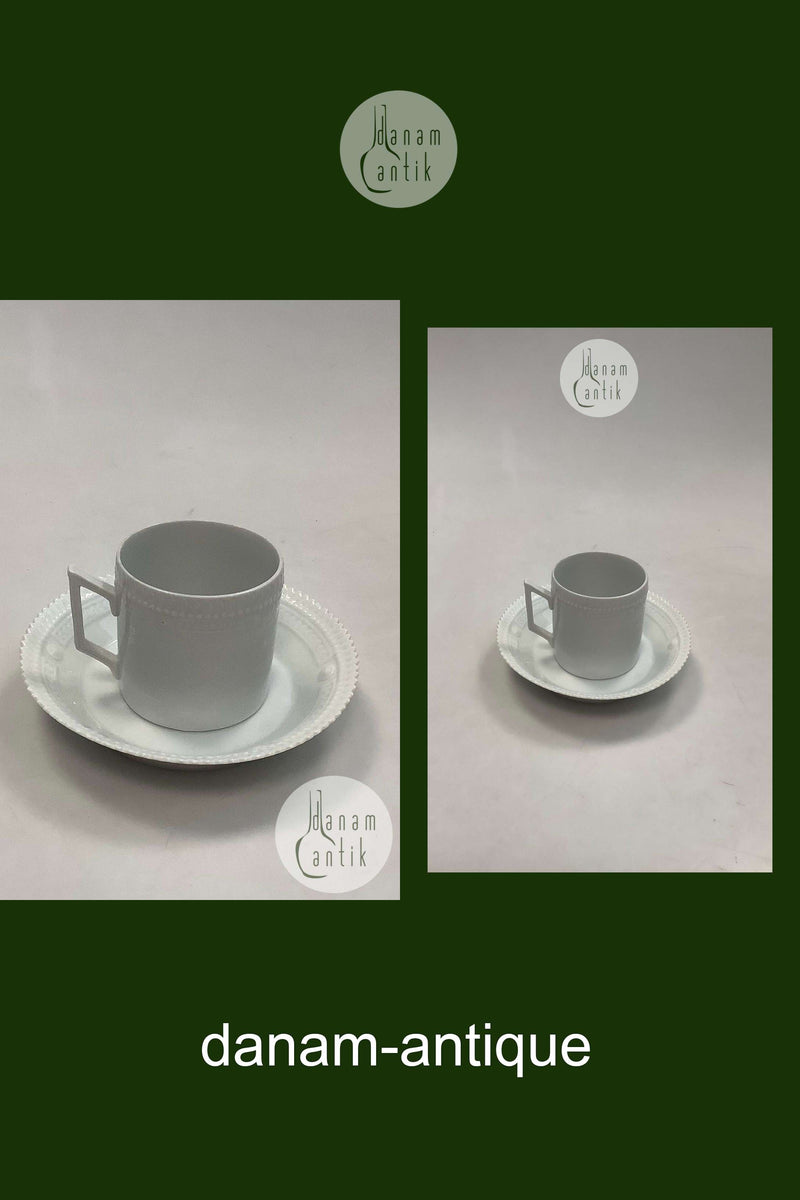 皇家哥本哈根白色花朵丹妮卡珍珠瓷巧克力杯 No 3512