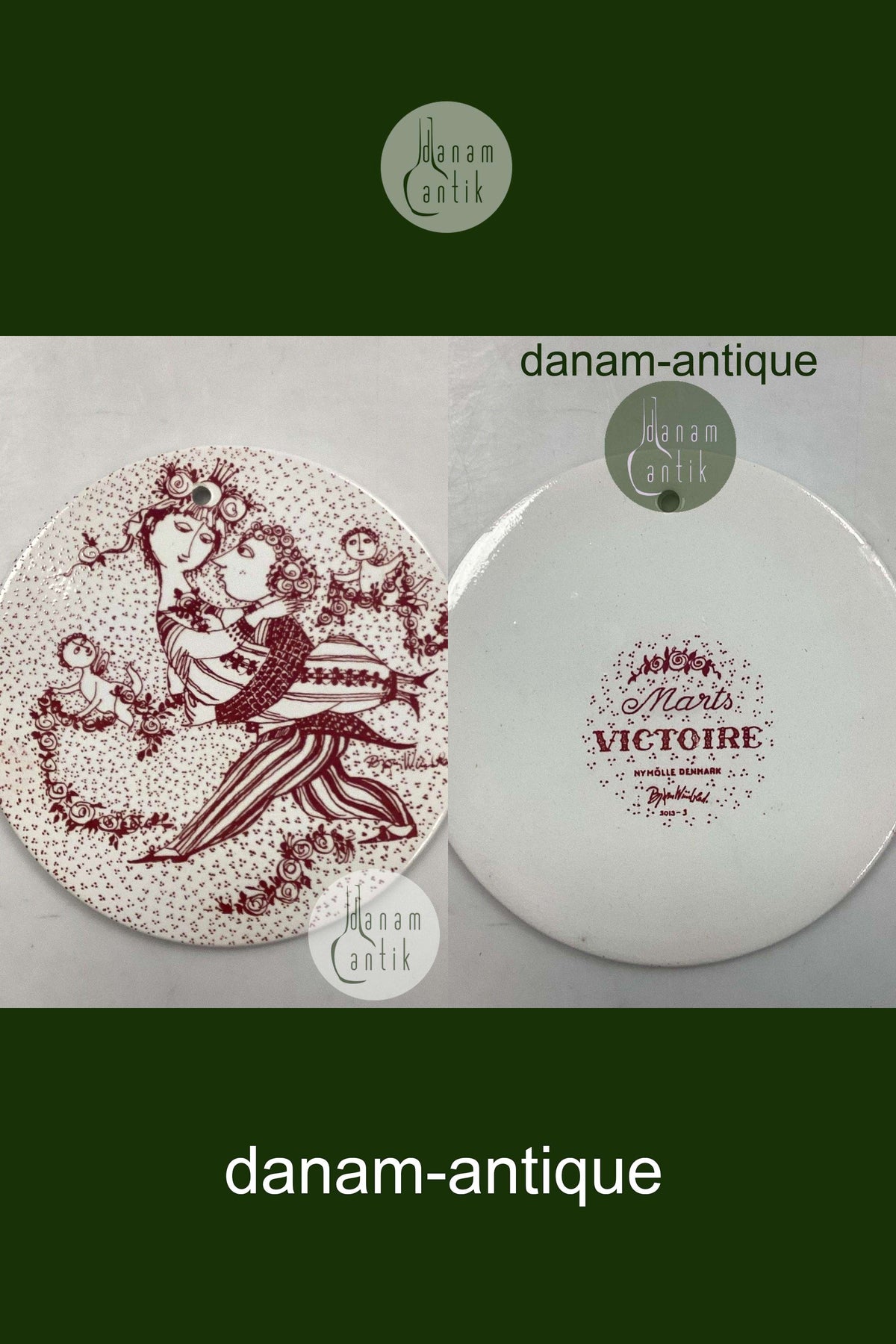 Bjørn Wiinblad: Red March plate from Nymølle - VICTOIRE