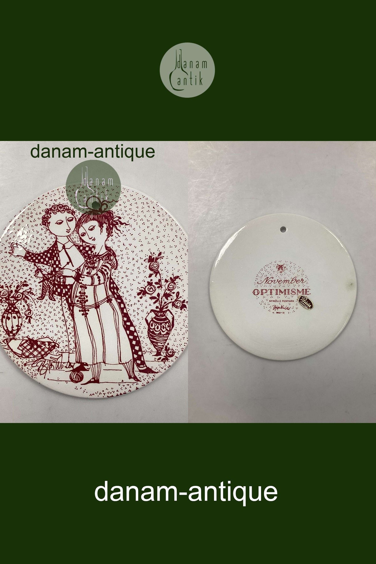 Bjørn Wiinblad: Red November plate from Nymølle - OPTIMISME