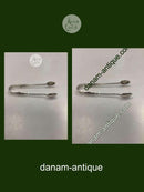 English Sugar Tongs in Sterling Silver with soldiers on the side