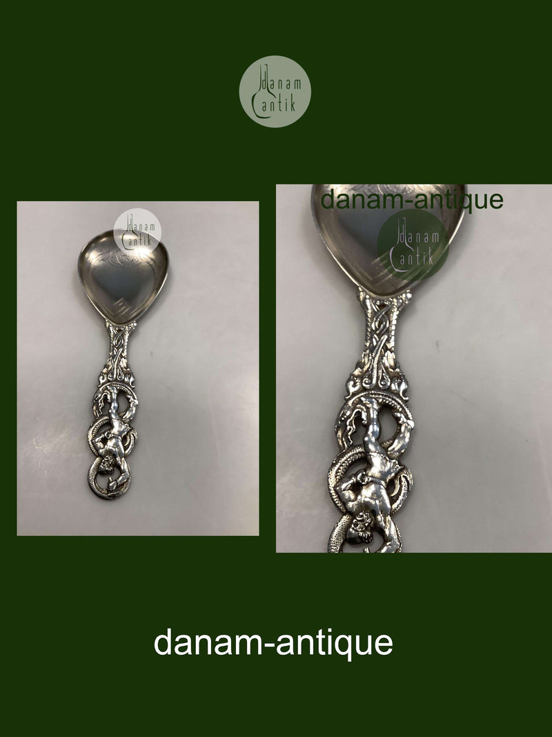 Dansk Sølv Servingsske af .C.I. Moinichen med Thor og midgaardsormen