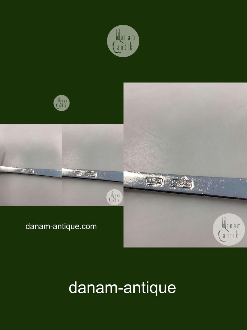 Anton Michelsen Babyskraber i Sterling Sølv med Mariehøns i emalje