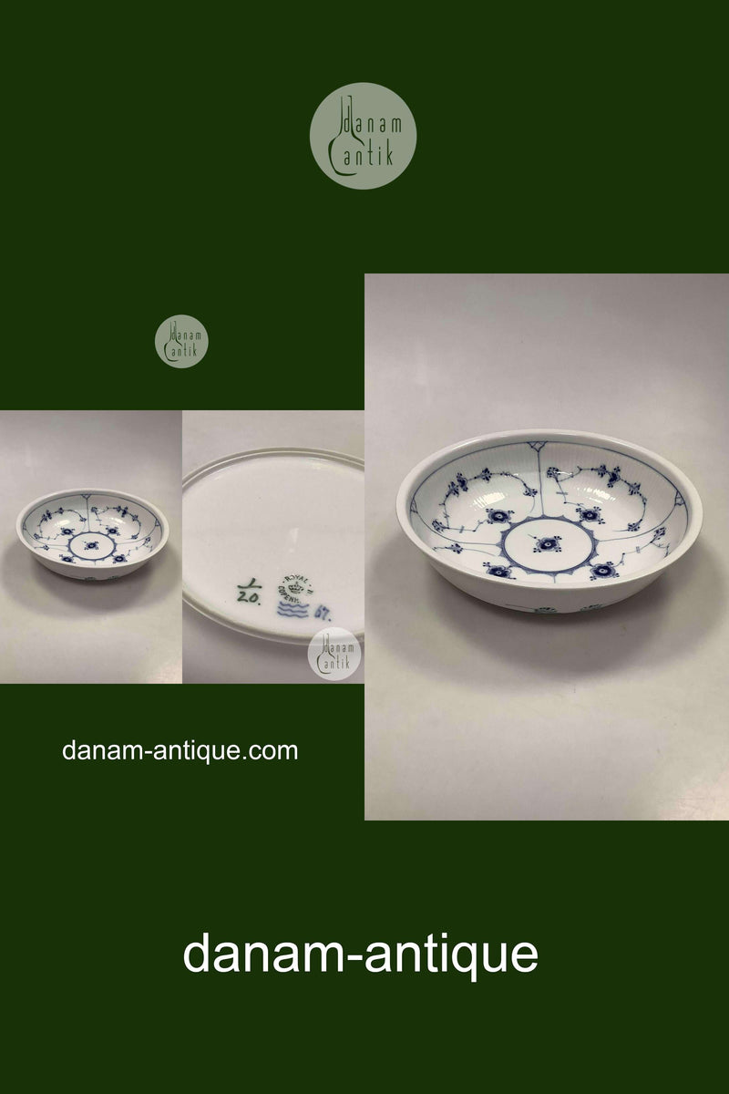 Royal Copenhagen Musselmalet Riflet Stor Rund Skål No 20