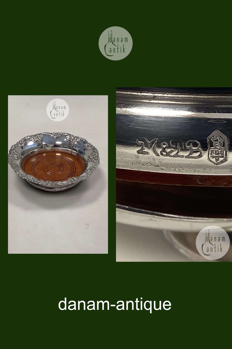 Sølvplet / Træ Flaske Bakke