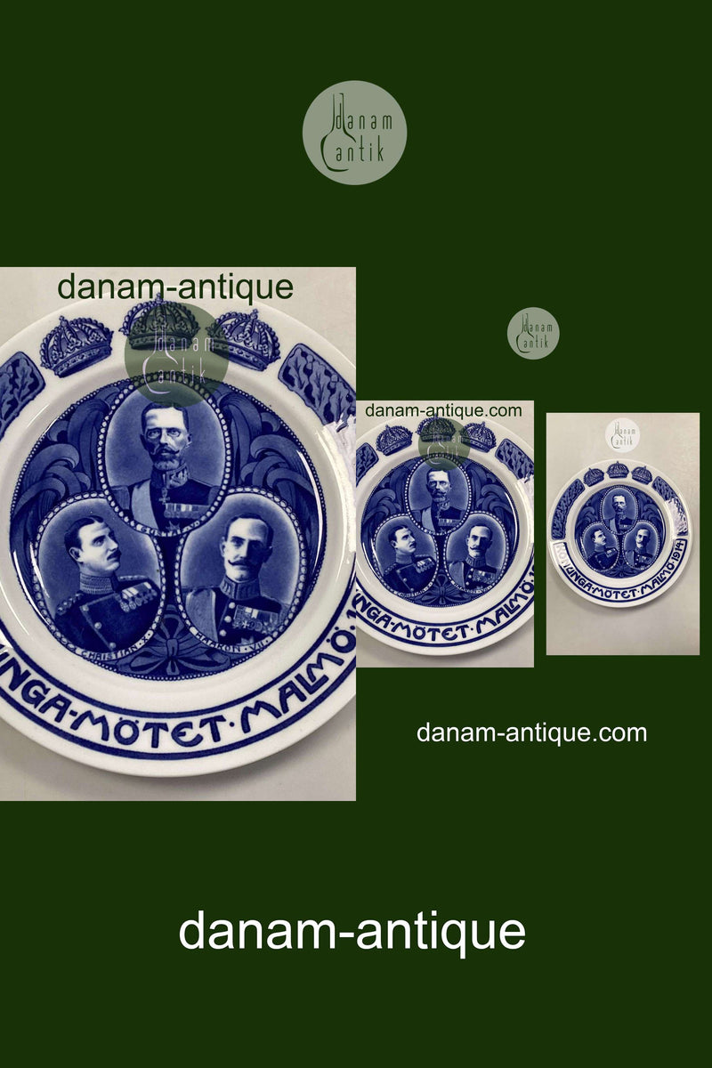 Rørstrand Platte Nordisk Konge møde Malmø 1914 Sverige