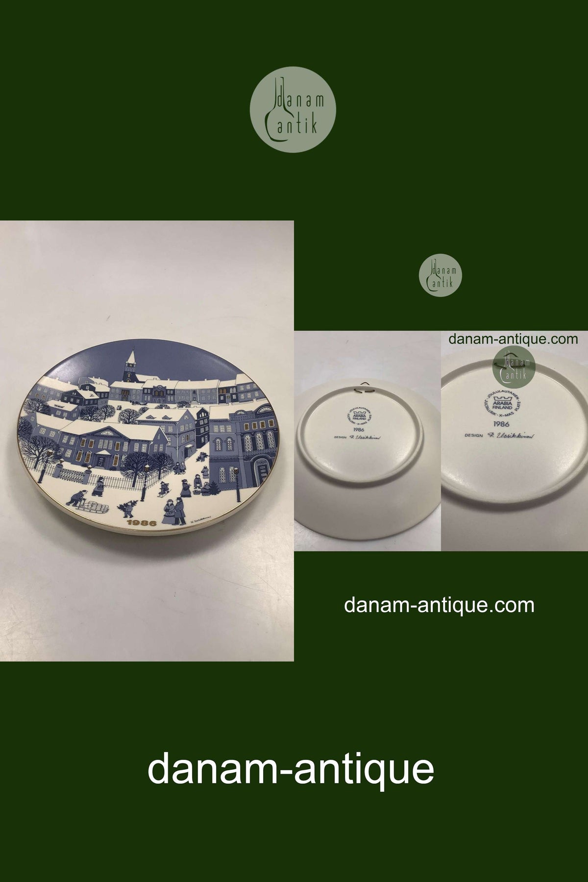 Arabia Finland Christmas plate 1986