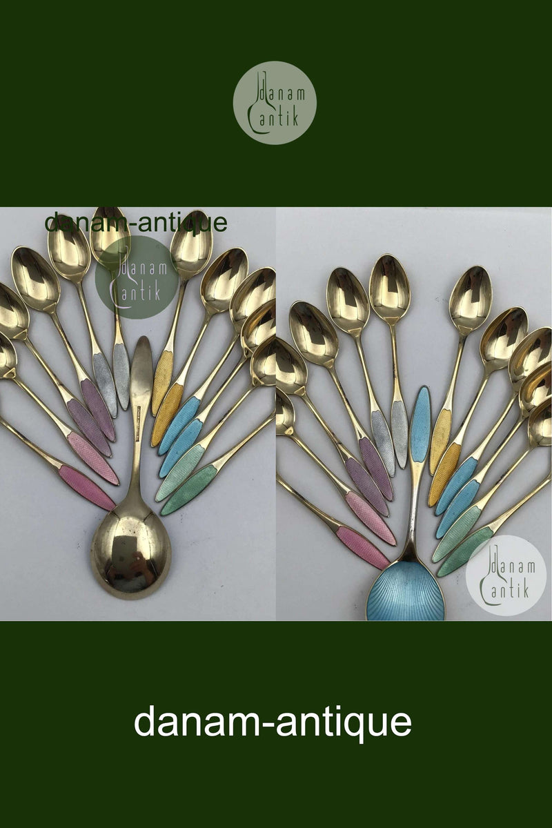 Frigast Sterling Sølv/Emalje Skeer (12+1)