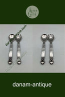 Georg Jensen Sterling Sølv og Rustfrit Stål Lille Salatsæt Konge