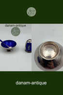 Volmer Bahner Sterling Sølv Salt og Pebersæt Blå emalje Måler Saltkar