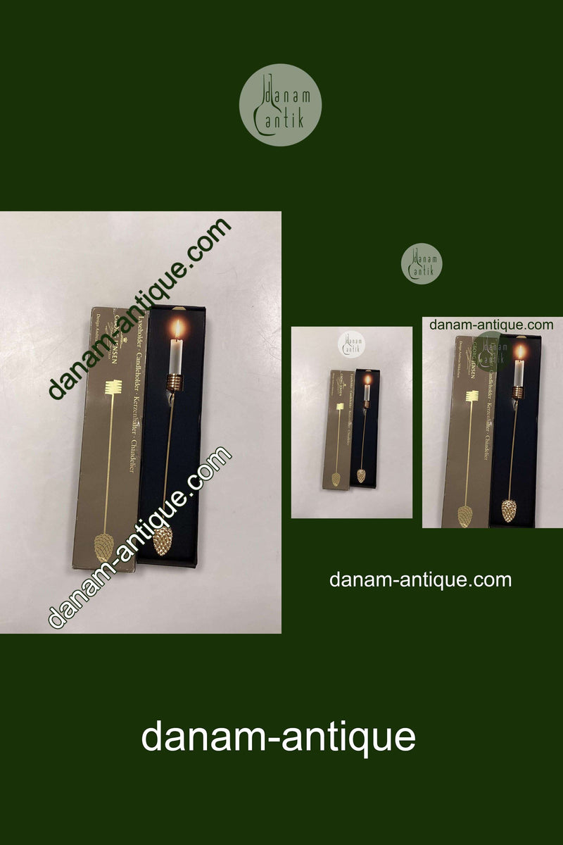 Georg Jensen Golden Christmas Lyseholder - Kogle 1994