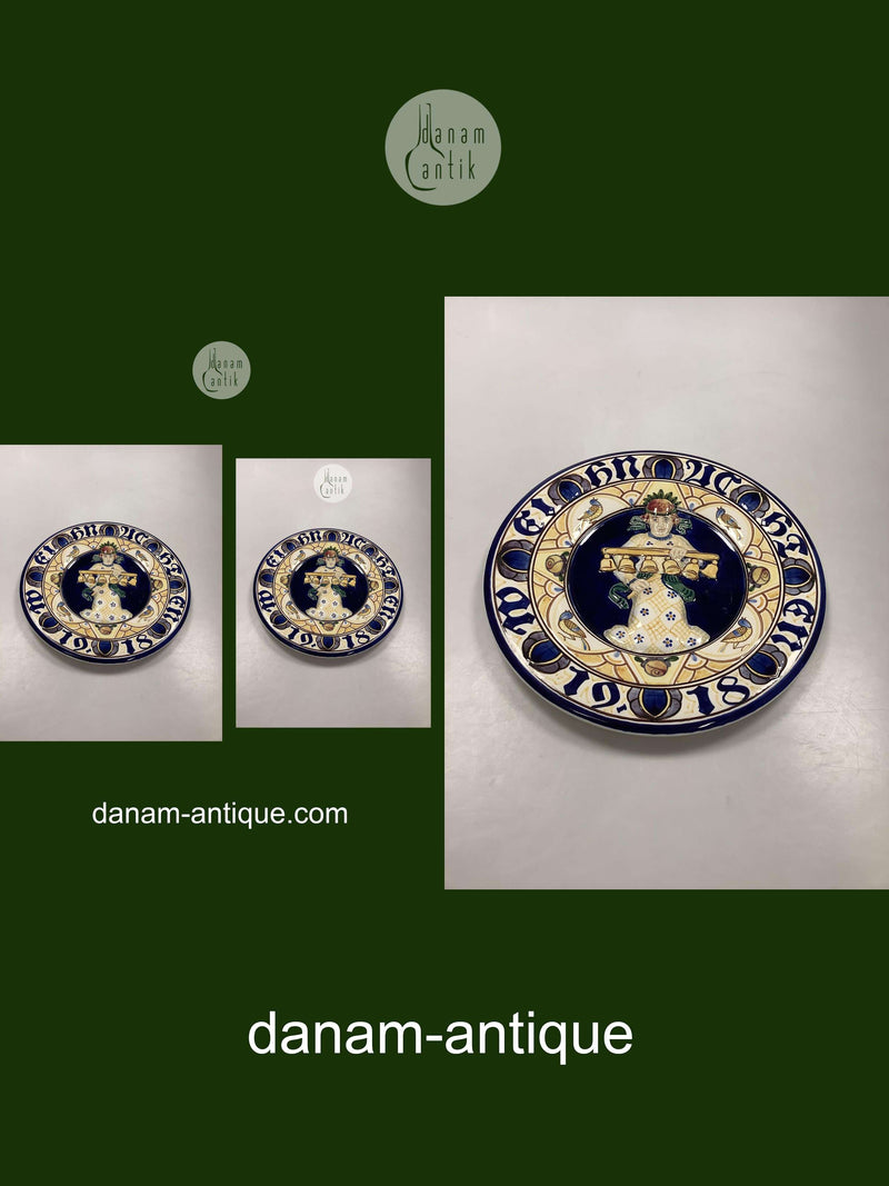 Aluminia Stor Juleplatte fra 1918 Weihnachten