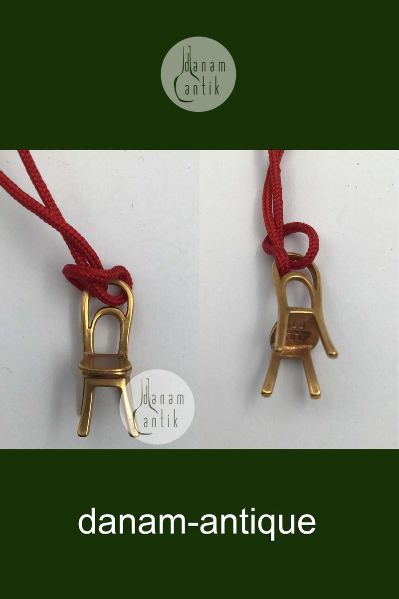 Georg Jensen Forgyldt Messing Cafe Stol Vedhæng No. 5217