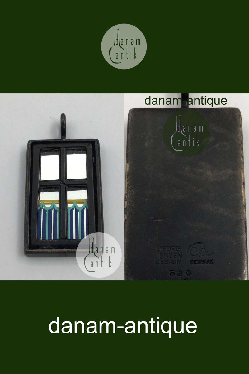 Georg Jensen Oxideret Messing Vindue Vedhæng No. 520