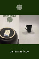 Royal Copenhagen Sort Riflet kop med hank No 497