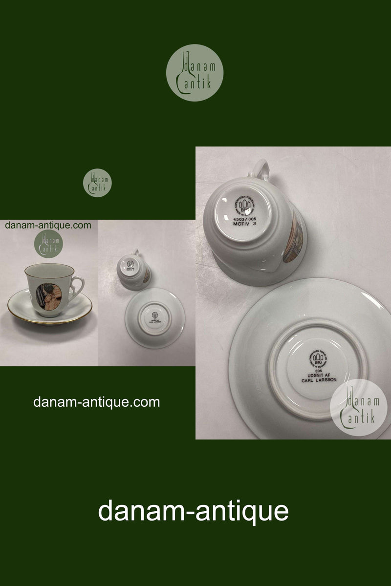 Bing og Grøndahl Carl Larsson Kaffekop og underkop No. 4503/305 Motiv 3