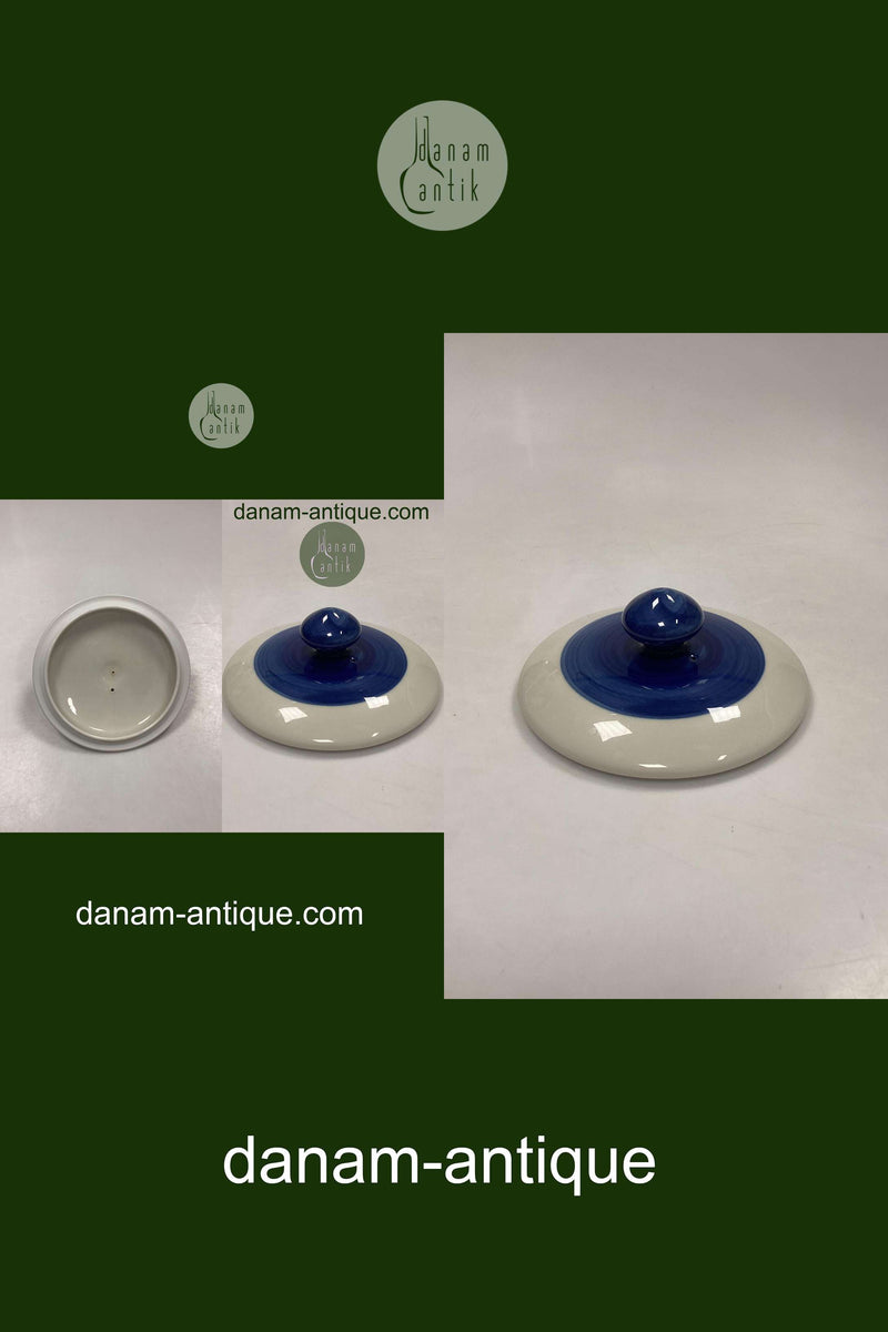 Rörstrand Blå Koka Låg med knop