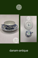 Royal Copenhagen Musselmalet Halvblonde Tekop og Underkop No. 525