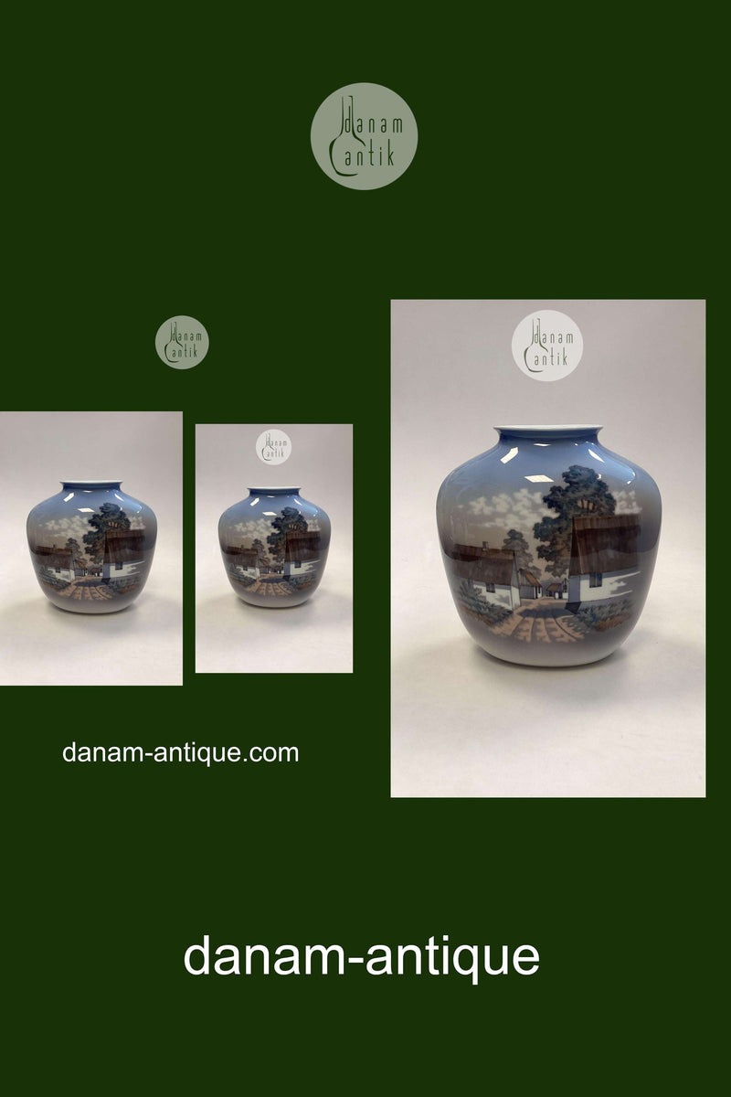 Lyngby Porcelæn Vase - Landsbyhuse No. 154/894