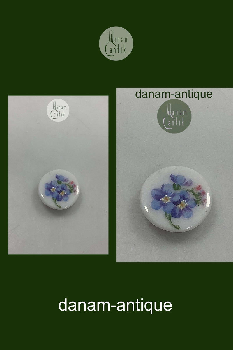 Royal Copenhagen Antik Knap i overglasur med Blomst 1