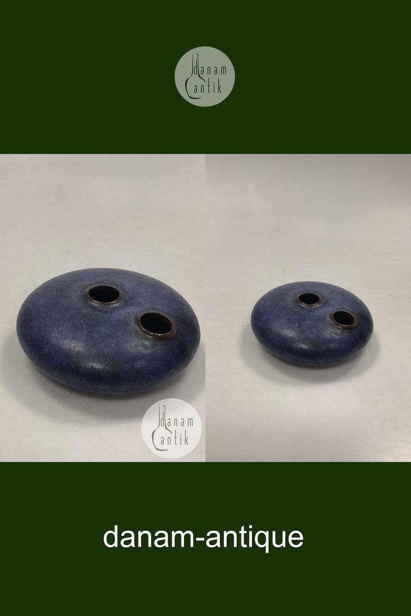 Moderne Knabstrup Moonfrog Cobolt Vase af Kirsten Günther