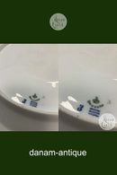 Royal Copenhagen Stel No 93 Hvid Halvblonde m. Blomster og Guldkant Rundt Servingsfad 35,2cm / 13.86 inch