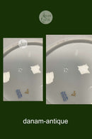 Royal Copenhagen Stel No 93 Hvid Halvblonde m. Blomster og Guldkant Stor Bladformet Asiet