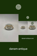 Royal Copenhagen Guld Vifte Bouillonkop med Underkop No. 11552