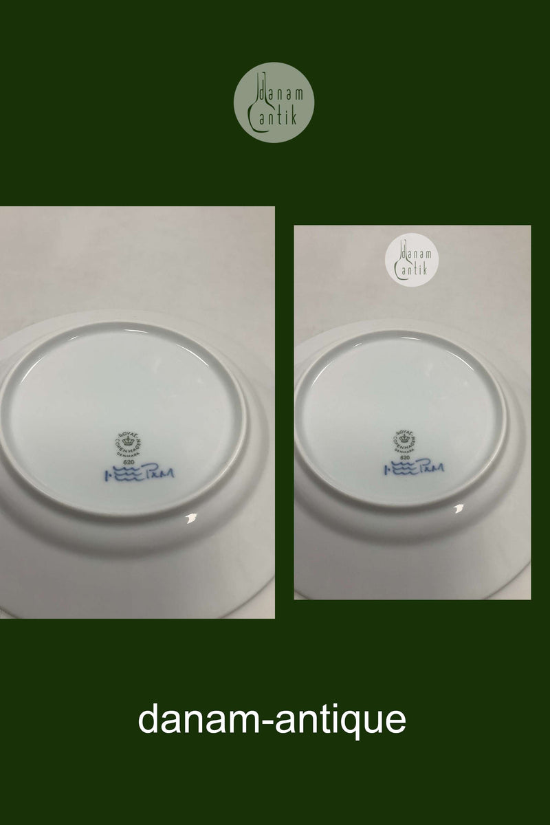 Royal Copenhagen Grøn Riflet Musselmalet Frokosttallerken No. 620