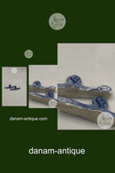 Sæt på 2 Bing og Grøndahl Blåmalet, Musselmalet og Empire Knivstole med defekter