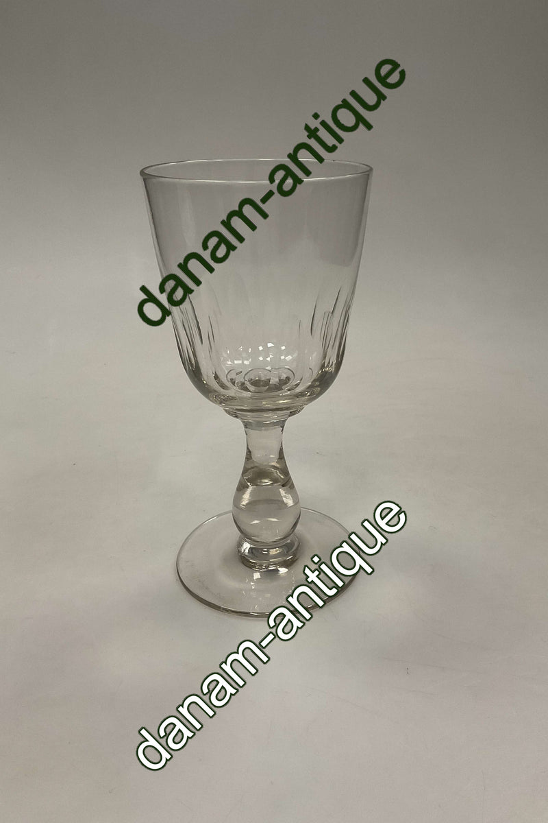 Holmegaard Edward Store Rødvinsglas Olivenslebet med Balusterstilk