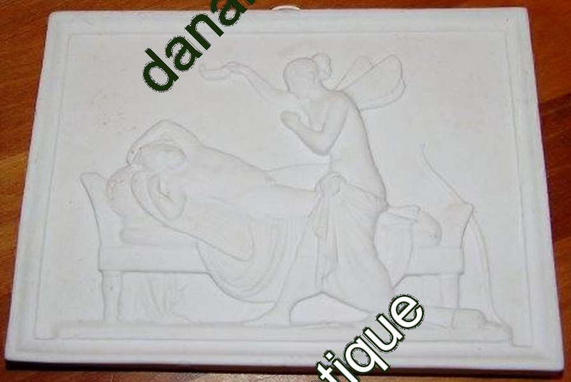 Bing & Grøndahl Biscuit Platte Psyche nærmer sig med Lampen til den sovende Amor No 79