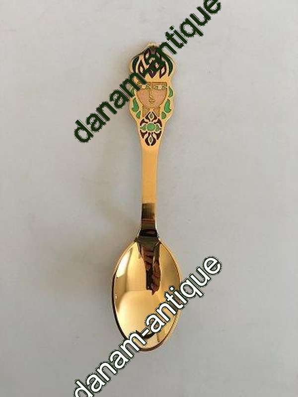 A. Michelsen 1982 Juleske Forgyldt Sterling Sølv med emalje