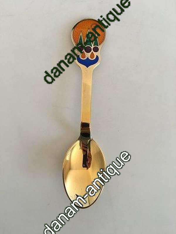 A. Michelsen Christmas Spoon 1979 Gilded Sterling Silver with Enamel