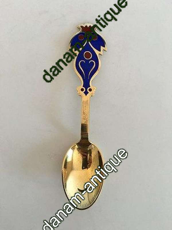 A. Michelsen 1974 Juleske Forgyldt Sterling Sølv med Emalje